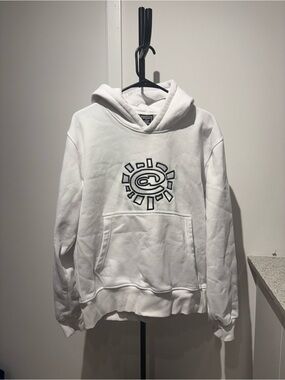 Always Men's White Crewneck Hoodie with Embroidered Graphic
